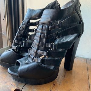 Black Cut Out Peep Toe heels from MIA